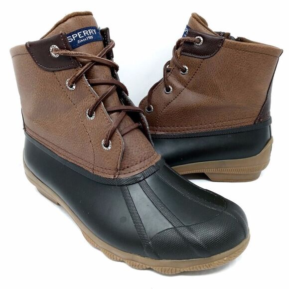 SPERRY Shoes - Sperry Brown Black Waterproof Syren Duck Rain Boots (STS80524) - Womens Size 7